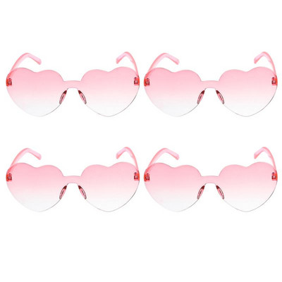 Päikeseprillid Prillid Südamepidu raamideta prillid Raamita prillid Naljakas värviline kommikleit toonitud UV Vintage suvelapsed