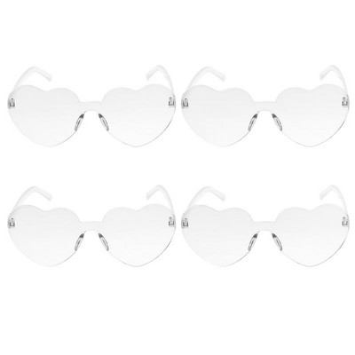 Päikeseprillid Prillid Südamepidu raamideta prillid Raamita prillid Naljakas värviline kommikleit toonitud UV Vintage suvelapsed