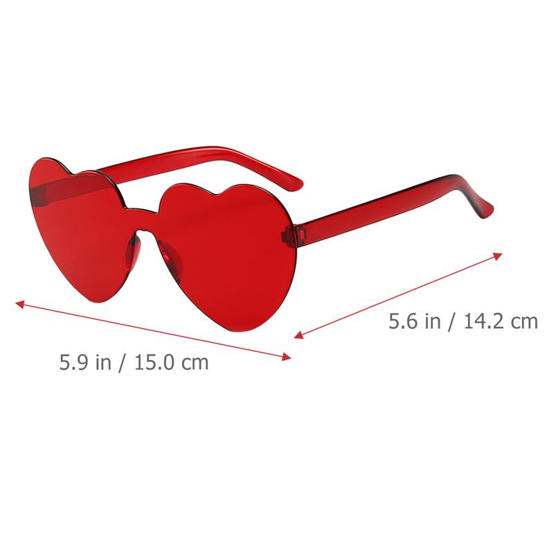 Ochelari de soare Ochelari Inimă Petrecere Ochelari fără montură Ochelari de vedere fără ramă Culoare amuzantă Rochie Bomboane Nuanțate Uv Vintage Vară Copii