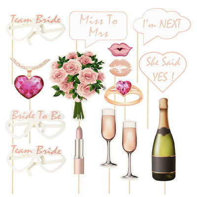 15 τεμ. Bachelorette Party Photo Booth Props Bride To Be Glasses Funny Lips for Wedding Bridal Shower Hen Party Decor Supplies