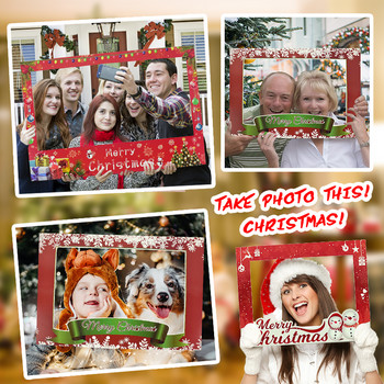 1 τεμ. Merry Christmas Κορνίζα για παιδικό περίπτερο για ενήλικες Χριστουγεννιάτικο πάρτι Διακόσμηση Προμήθειες Navidad Noel Πρωτοχρονιά Natal Photo Props Κορνίζα