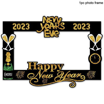 2023 La mulți ani Rama foto Noroc Șampanie Recuzită pentru cabină foto Decoratiuni de Crăciun Rechizite pentru petreceri de Revelion