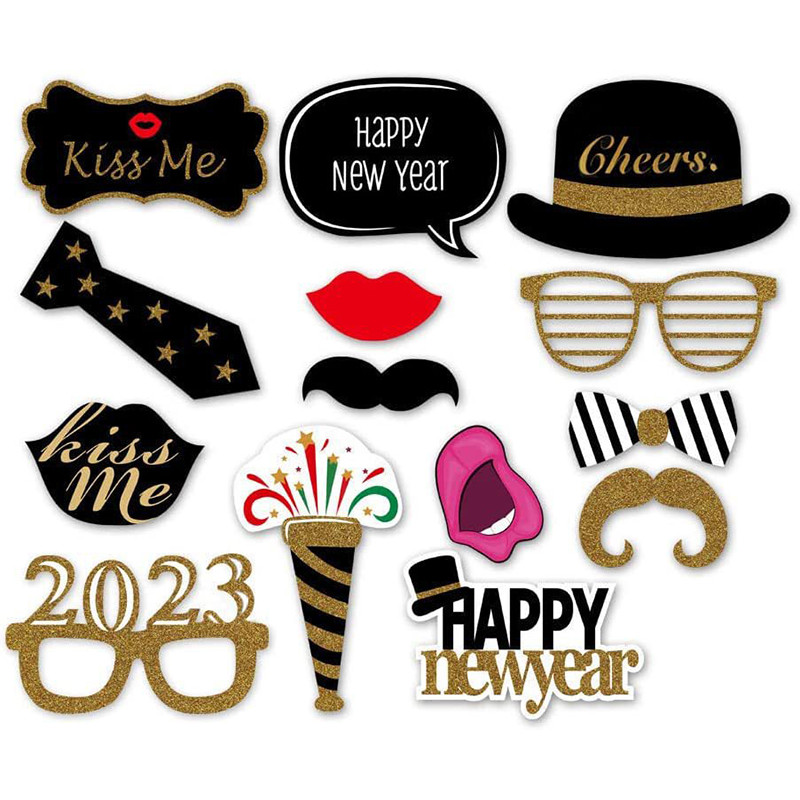 2023 La mulți ani Rama foto Noroc Șampanie Recuzită pentru cabină foto Decoratiuni de Crăciun Rechizite pentru petreceri de Revelion