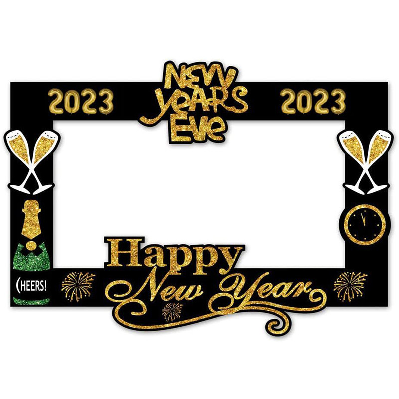 2023 La mulți ani Rama foto Noroc Șampanie Recuzită pentru cabină foto Decoratiuni de Crăciun Rechizite pentru petreceri de Revelion