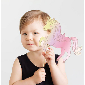 29 бр./компл. Unicorn Party Photo Booth Props Rainbow Unicornio One 1st First Birthday Party Decoration Party Favor Supplies C17