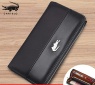 Portofel barbatesc din piele cu decor metalic