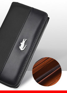 Portofel barbatesc din piele cu decor metalic