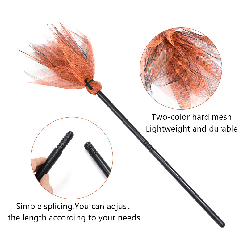 Halloween Witch Broom Handcraft Decorativ Miracle Broom Party Prop pentru Halloween Dance Party Masquerade Cosplay