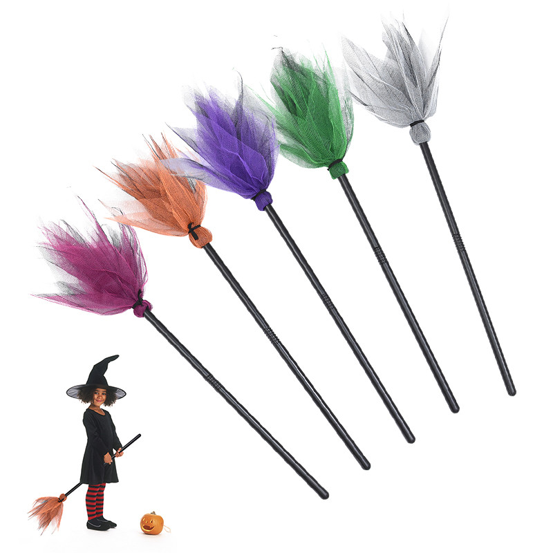 Halloween Witch Broom Handcraft Decorativ Miracle Broom Party Prop pentru Halloween Dance Party Masquerade Cosplay