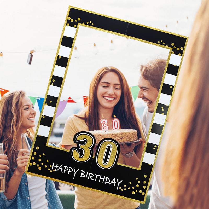 18 30 40 50 60. Születésnapi Party fotó kellékek Fekete arany fotófülke kellékek Felnőtteknek Boldog születésnapot Léggömbök Party dekorációs kellékek