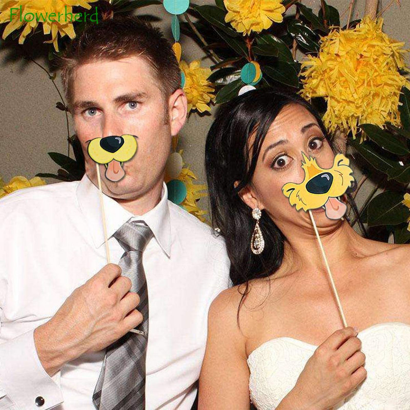 Pachet de 18 elemente de recuzită pentru costume de petrecere pentru cățeluș, pachet de 18 elemente de recuzită pentru cabină foto pentru decorațiuni de petrecere cu tematică pentru câini