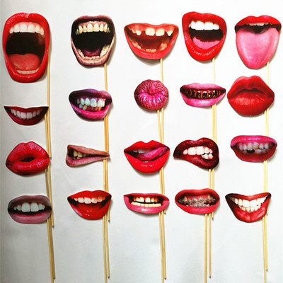 20 τεμ./Σετ για ενήλικες Funny Lip Mouth DIY Photobooth Props Διακόσμηση γάμου DIY Photo Booth Διακοσμήσεις για πάρτι γενεθλίων