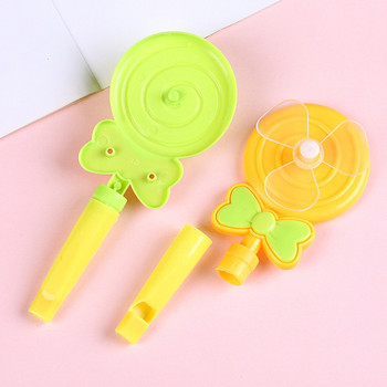 10 PCS 13CM Mini Lollipop Windmill Whistle Play Toy Детски рожден ден Baby Shower Party Favor Подарък за гости ключодържател