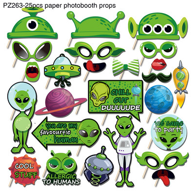 25 buc/set copii cosplay desene animate Space Saucerman joc extraterestru ANIVERSAREA petrecere hârtie foto booth recuzită baby shower decorațiuni pentru petrecere