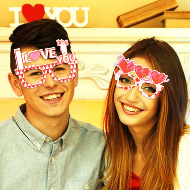 Ochelari unisex Creativ unic, stiluri multiple, decor cu litere de dragoste, ramă de ochelari de Ziua Îndrăgostiților pentru dans