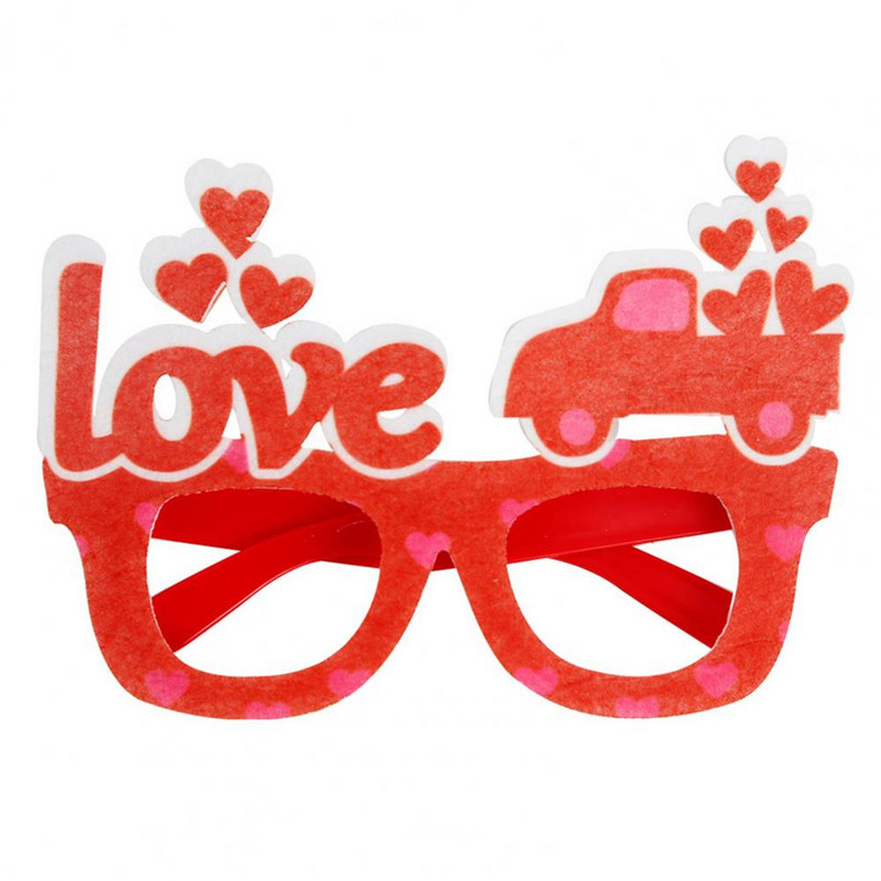 Ochelari unisex Creativ unic, stiluri multiple, decor cu litere de dragoste, ramă de ochelari de Ziua Îndrăgostiților pentru dans