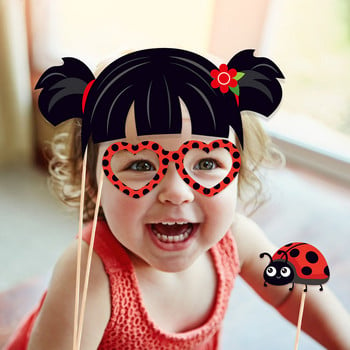 25 τμχ Άνοιξη Little Ladybug Insect Kids Baby Shower Birthday Party Photo Booth Prop Photobooth Props Wild One Party Decorations