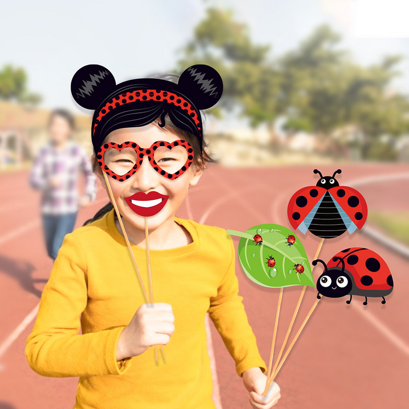 25 tk. Väike kevadine lepatriinu putukate laste sünnipäevapeo fotoboksi rekvisiidid fotokabiini rekvisiidid metsikud ühe peokaunistused