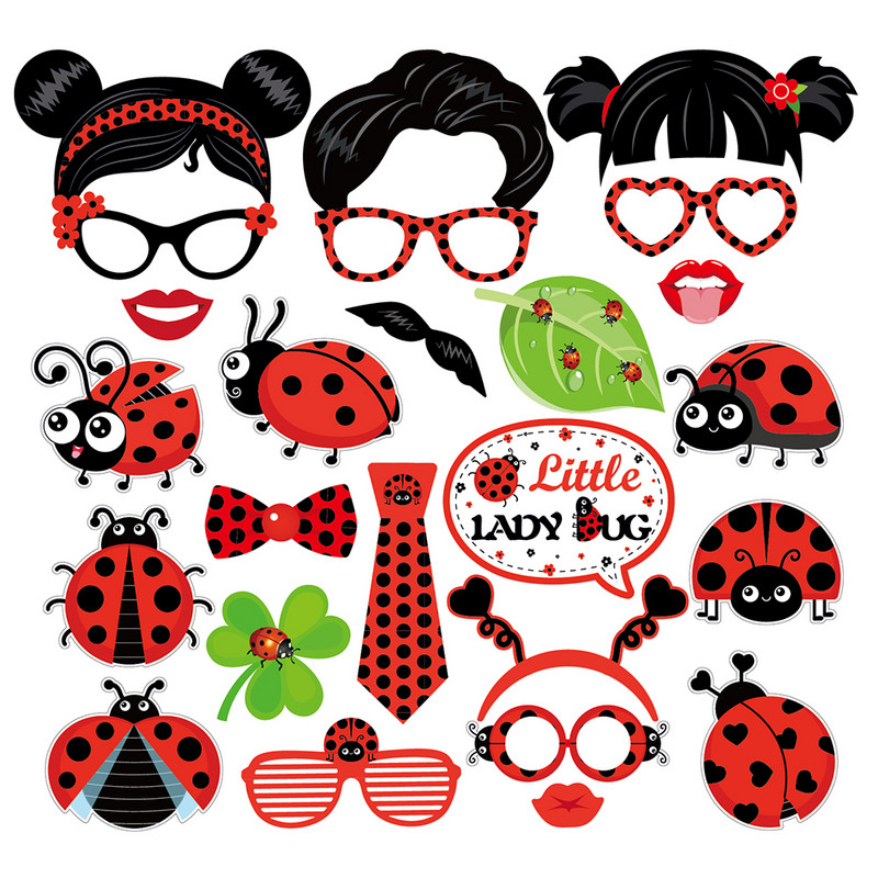 25 tk. Väike kevadine lepatriinu putukate laste sünnipäevapeo fotoboksi rekvisiidid fotokabiini rekvisiidid metsikud ühe peokaunistused