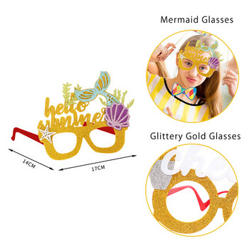 Καλοκαιρινά γυαλιά γενεθλίων Mermaid Αξεσουάρ Χαβανέζικης διακόσμησης για πάρτι Μη υφασμένα φωτογραφικά στηρίγματα για τη φωτογραφία γενεθλίων αστερίας