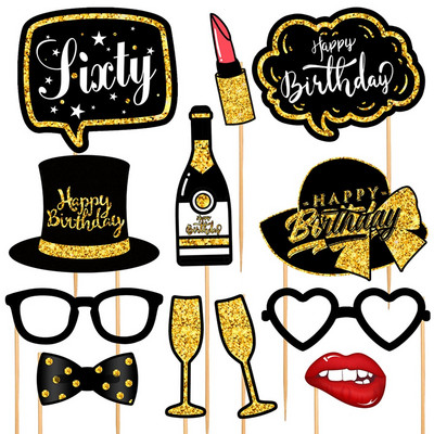 Aniversare 18-a 30-a 40-a La mulți ani Recuzită pentru cabina foto Recuzită pentru cabina foto 30 de ani Decorațiuni pentru petrecerea de aniversare Adult 40 50 60