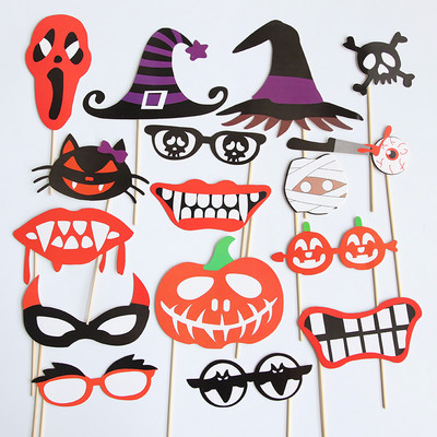 Amuzant Halloween Party Photo Booth Recuzită DIY Mustață Buze Ochelari Măști Horror Fantomă Licență Foto Booth Decorare petrecere de Paște