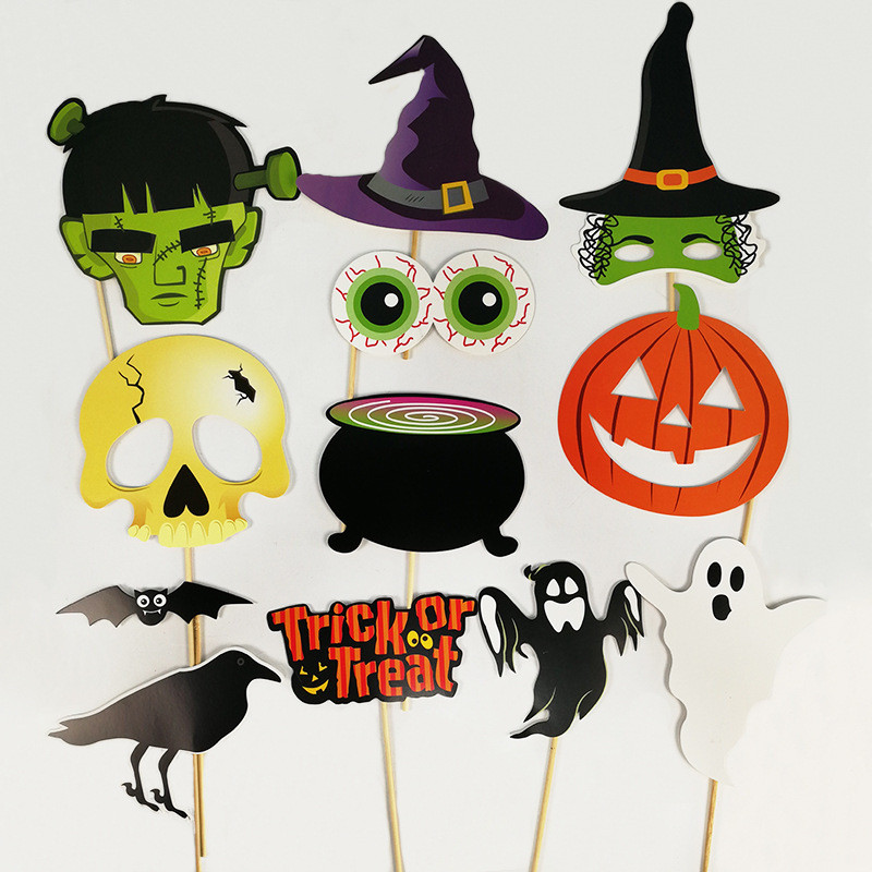 Amuzant Halloween Party Photo Booth Recuzită DIY Mustață Buze Ochelari Măști Horror Fantomă Licență Foto Booth Decorare petrecere de Paște