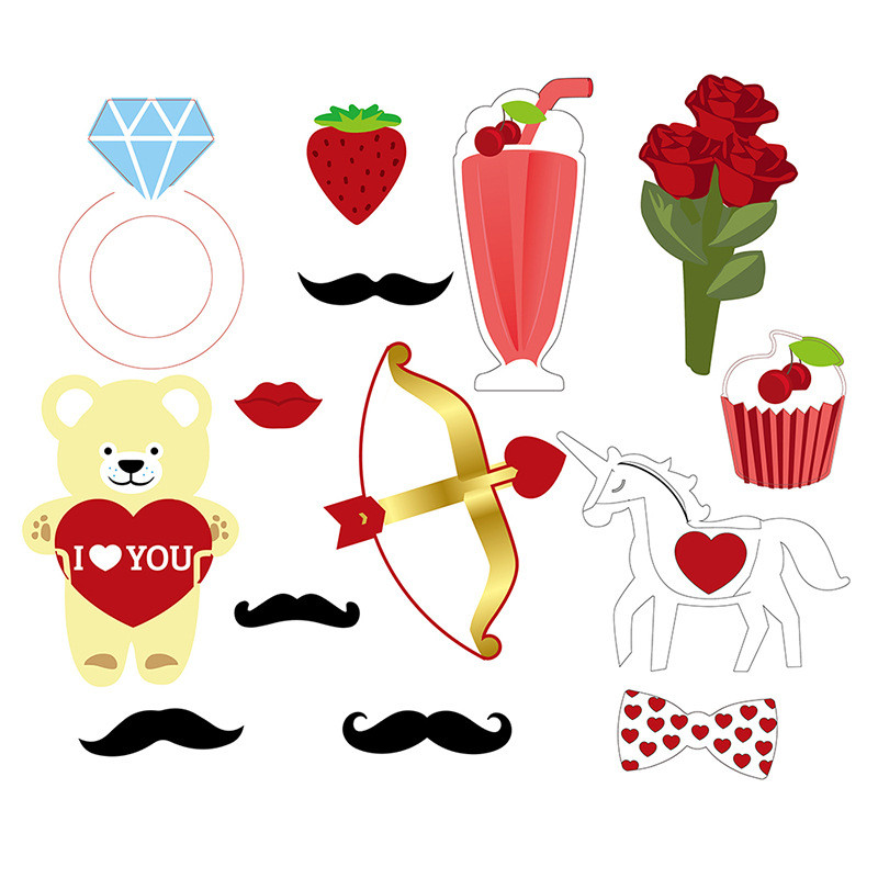 Ziua Îndrăgostiților 35 de recuzită set de recuzită foto DRAGOSTE trage steagul Sărută-mă dulce dragoste 520 Petrecere Tanabata