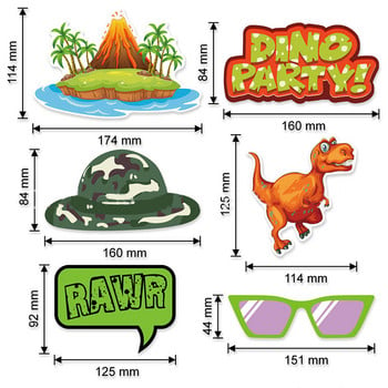 30 τμχ Lets Get Wild Dinosaur Party Θέμα Διακόσμηση Σετ φωτογραφίας στηρίγματα Jungle Safari Dino Happy Birthday Party Decor Kids Boy