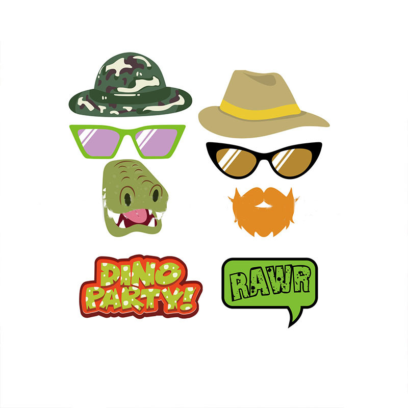 30 komada Lets Get Wild Dinosaur Party Theme Decoration Photography Prop Set Jungle Safari Dino Happy Birthday Party Decor Kids Boy