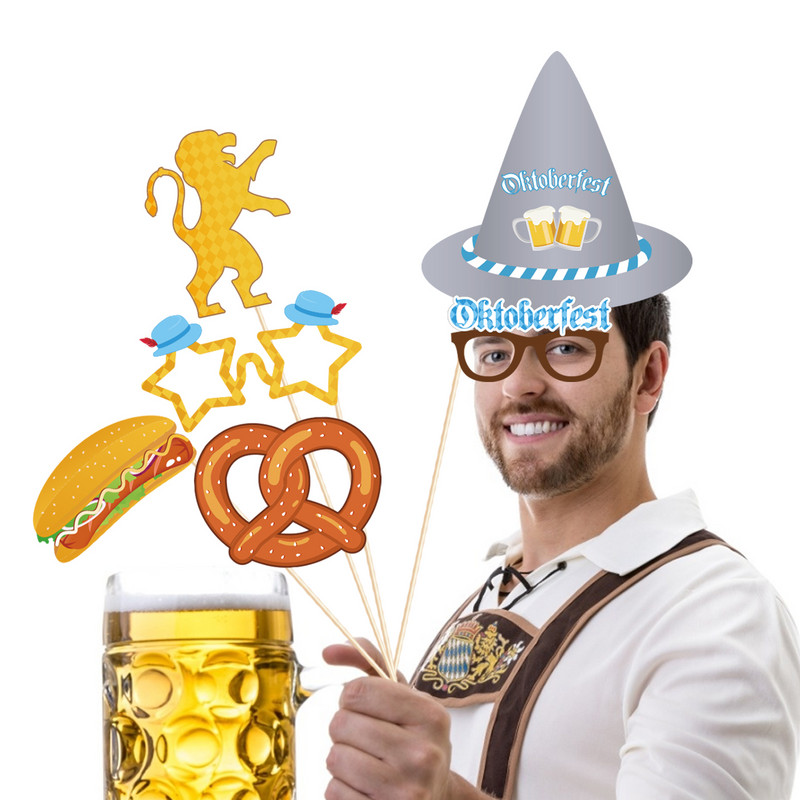 DIY New Happy Germany Oktoberfest Party Photobooth Props Party Favors Germania Bere Hartie Photobooth Props Decoratiuni de petrecere