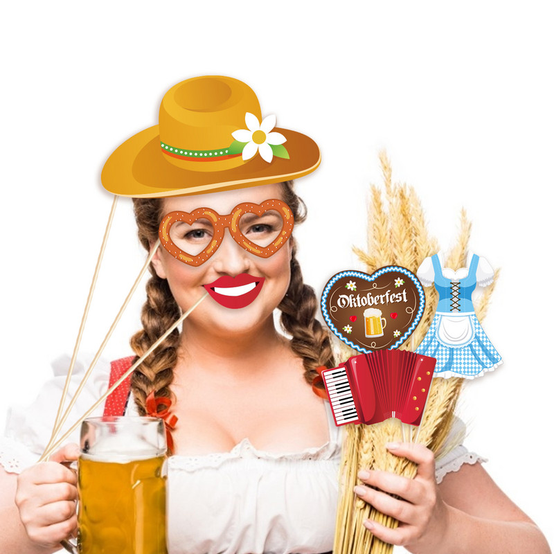 DIY New Happy Germany Oktoberfest Party Photobooth Props Party Favors Germania Bere Hartie Photobooth Props Decoratiuni de petrecere
