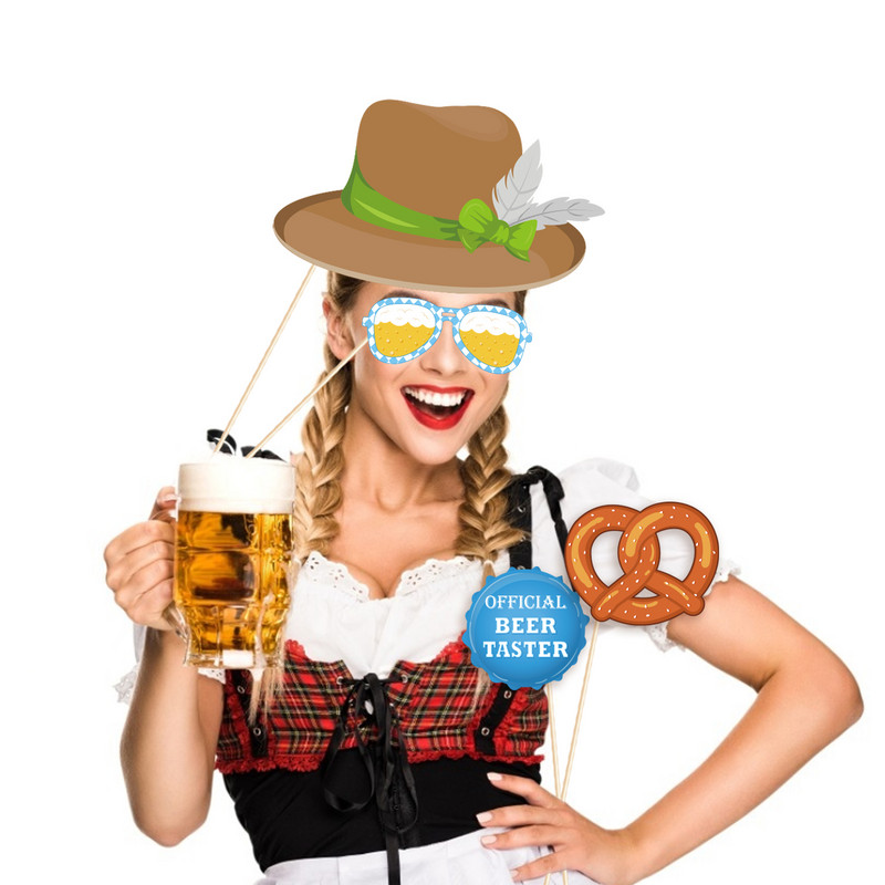 DIY New Happy Germany Oktoberfest Party Photobooth Props Party Favors Germania Bere Hartie Photobooth Props Decoratiuni de petrecere
