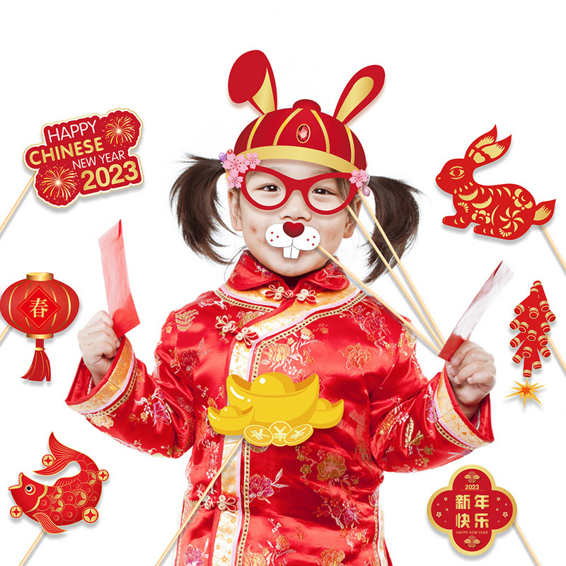 25 buc. Lanternă roșie în stil chinezesc Fericit 2023 Anul Nou chinezesc Rezită pentru cabină foto Recuzită pentru cabină foto Decorații pentru festivalul de primăvară