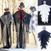 Skeleton Halloween Hanging Ghost with Hand Scary Haunted House Horror Prop Decor