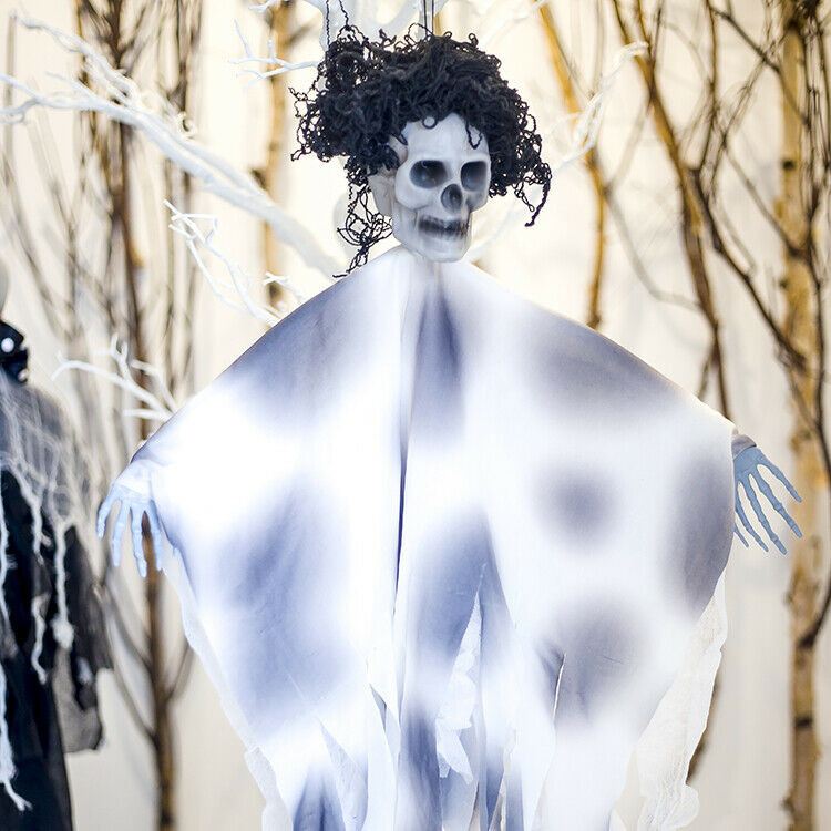 Skeleton Halloween Hanging Ghost with Hand Scary Haunted House Horror Prop Decor
