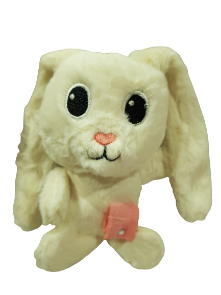 Играчка Ahelos, Заек, Плюшена, Бял, 15 см