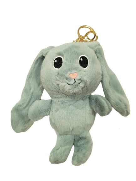 Играчка Ahelos, Заек, Плюшена, Сив, 15 см