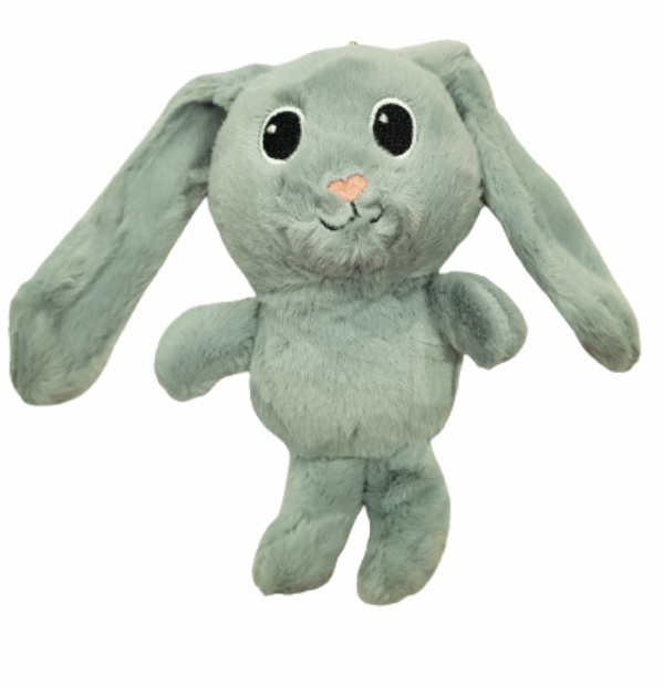 Играчка Ahelos, Заек, Плюшена, Сив, 15 см