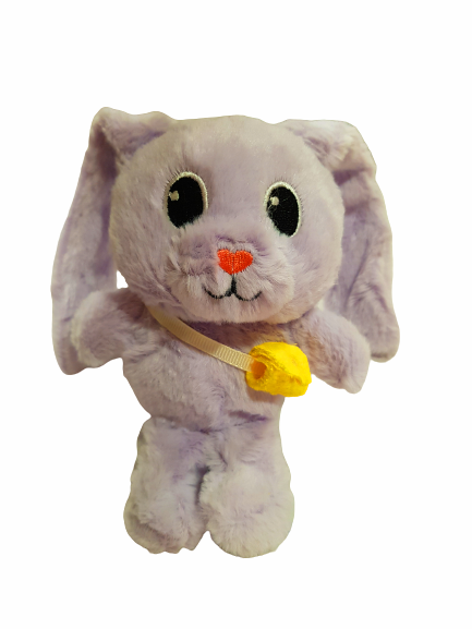 Играчка Ahelos, Заек, Плюшена, Лилаво, 15 см