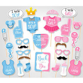 27 tk Baby Shower Favors Photo Booth Pros Its a Boy Girl Photo Booth 1. sünnipäevapeo kaunistus