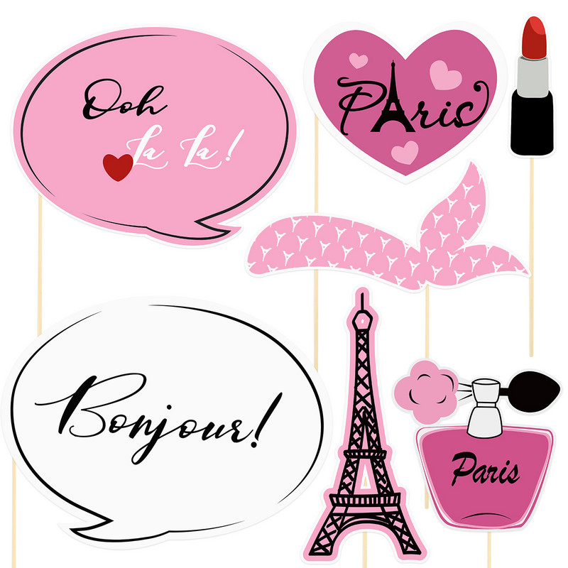 Fotografie Petrecere Recuzită din Paris Accesorii pentru cabină Favoruri cu temă Eiffel franceză Stil selfie Turnul jubileului Jack Union
