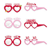 Ochelari de vedere din hârtie pentru petrecere 6 buc Set de ochelari confortabili de Ziua Îndrăgostiților, cu model de imprimare colorată, petrecere delicată de aniversare