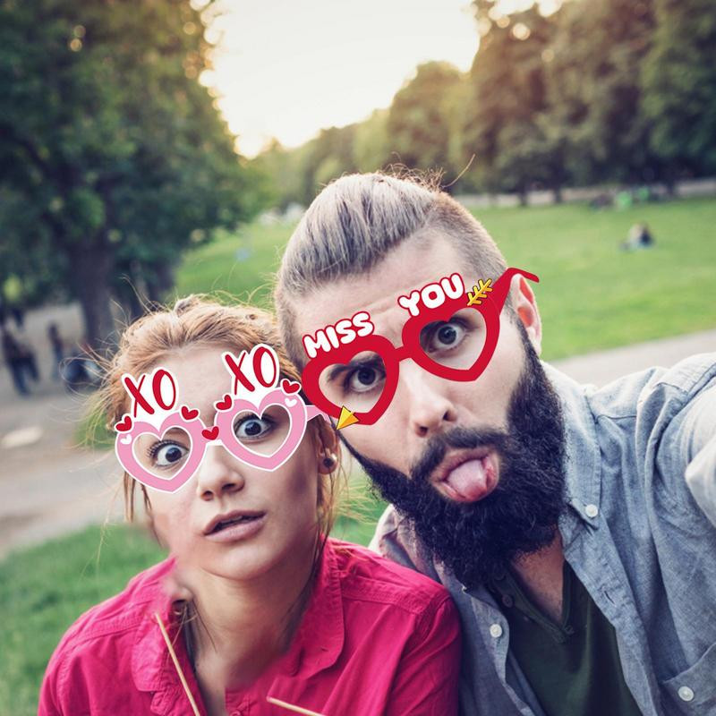 Ochelari de vedere din hârtie pentru petrecere 6 buc Set de ochelari confortabili de Ziua Îndrăgostiților, cu model de imprimare colorată, petrecere delicată de aniversare