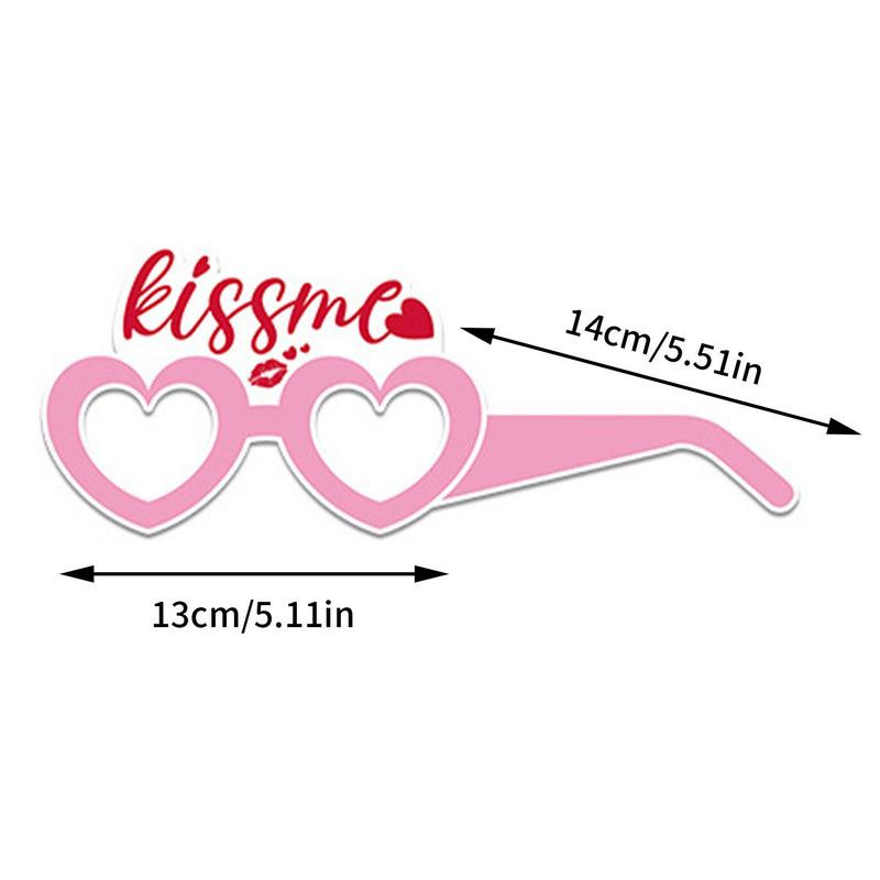 Ochelari de vedere din hârtie pentru petrecere 6 buc Set de ochelari confortabili de Ziua Îndrăgostiților, cu model de imprimare colorată, petrecere delicată de aniversare