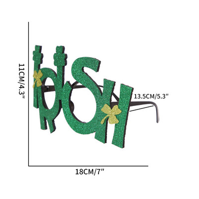 Ochelari decorativi de Ziua Sf. Patrick 2022, pălărie verde, trifoi, ochelari de soare, cadru, petrecere, îmbrăcăminte pentru copii, accesorii pentru cabină foto