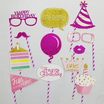 La mulți ani, recuzită pentru cabină foto, decorațiuni creative DIY amuzante pentru sărbătorirea zilei de naștere pentru Baby Show