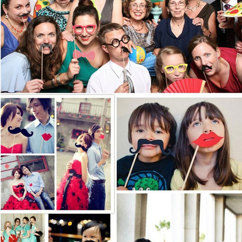 50 buc/set de recuzită pentru cabină foto de nuntă, accesorii pentru decorațiuni pentru petreceri, mască mustață pentru favoruri distractive, cabină foto, sediu foto