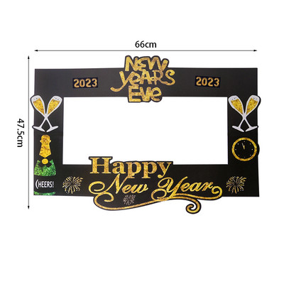 1/14/15 τμχ Χάρτινα στηρίγματα για φωτογραφικό μπομπονιέρα με ραβδί 2023 Ευτυχισμένη Πρωτοχρονιά Photobooth Σκουπ ντεκόρ Αστείες προμήθειες για χριστουγεννιάτικο πάρτι