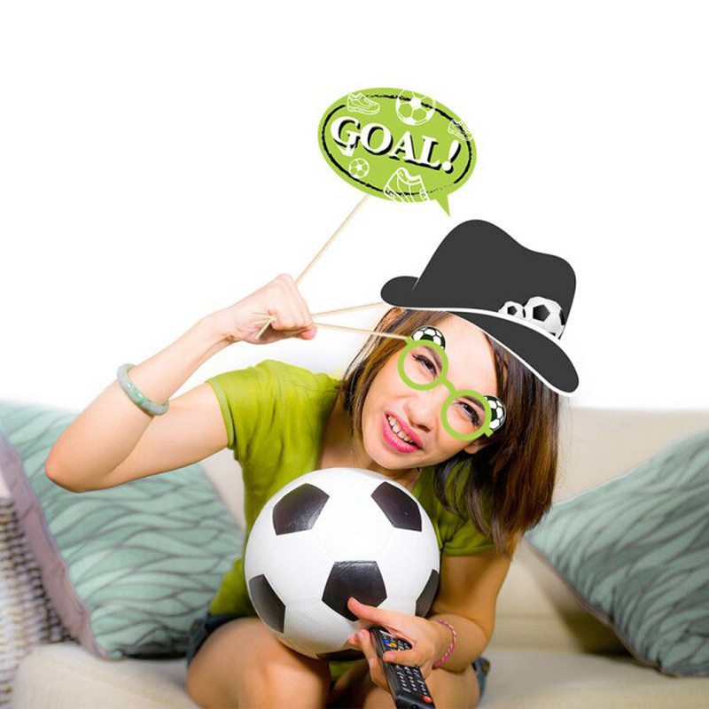 25 bucăți/set Sport Fotbal Fotbal Ziua de Naștere Hârtie Recuzită Photobooth Accesorii Fotografii Accesorii Copii Baby Shower Decoratiuni pentru petreceri